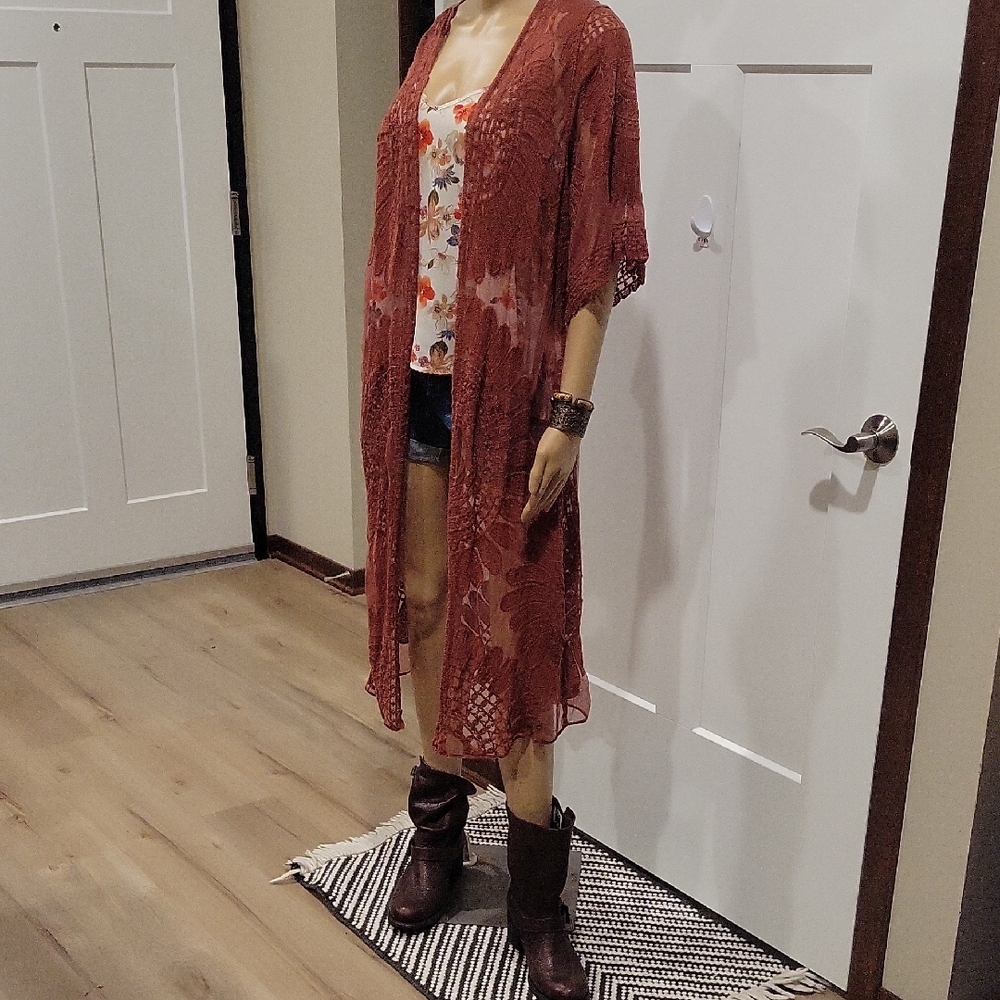 Rebellion Rust Lace Kimono